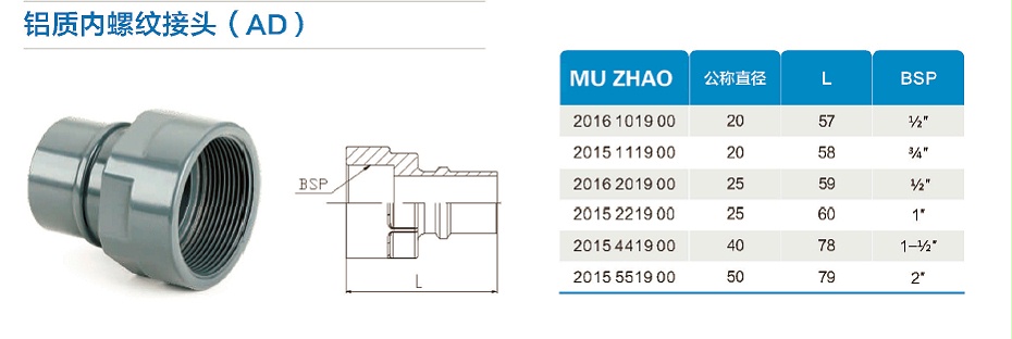 鋁質(zhì)內(nèi)螺紋接頭 鋁質(zhì)內(nèi)螺紋接頭
